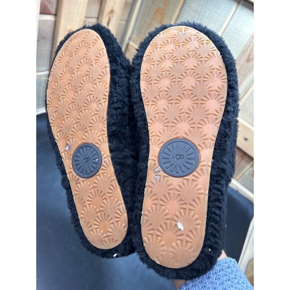 Ugg Fluff Yeah Slide Slippers Black Womens Size 10 Soft Sheepskin & Fleece With - Picture 7 of 7